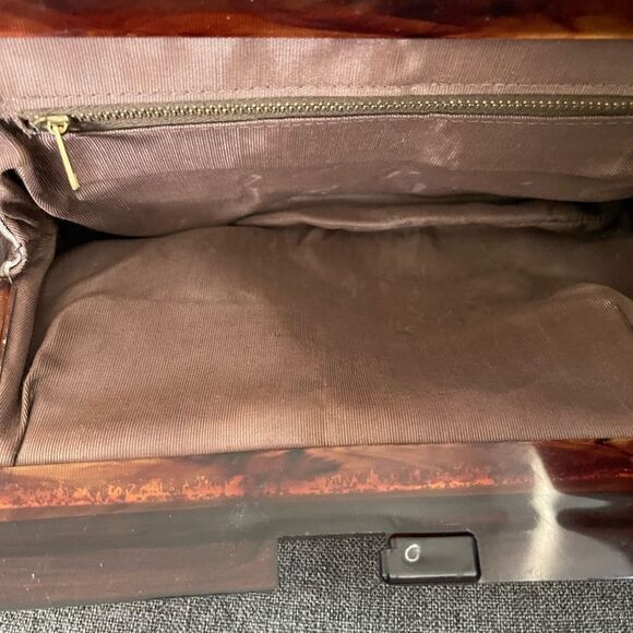 Vintage 1970’s Margolm leather brown tortoise clutch - Picture 5 of 5